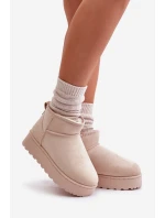 Śniegowce Damskie Na Platformie Ocieplane Futerkiem Jasnobeżowe Xamella Śniegowce Damskie Na Platformie Ocieplane Futerkiem Jasnobeżowe Xamella