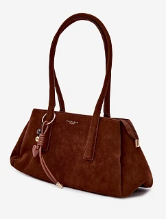 Eko semišová kabelka s přívěskem Camel Nelina