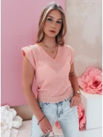 Dámska krátka blúzka SELFINA light pink FashionStreet MY2438