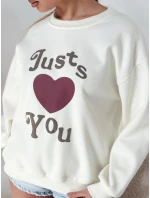 Dámska mikina s potlačou JUST LOVE YOU béžová FashionStreet BY1476