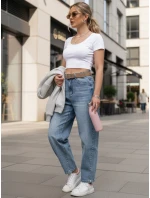 Dámske džínsové nohavice s opaskom FashionStreet UY2886