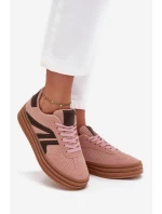 Sztruksowe Sneakersy Damskie Na Platformie Różowe Skye