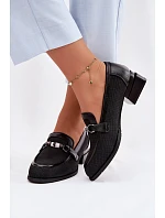 Dámské polobotky na podpatku s ozdobným detailem Černé Meliva Dámské polobotky na podpatku s ozdobným detailem Černé Meliva