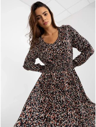 Šaty D73771M30365A čierno-béžové