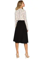 S133 Midi sukňa áčkového strihu - čierna