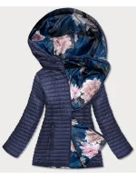 Tmavomodrá dámska obojstranná bunda s kapucňou 1 (SF732)