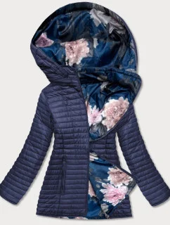 Tmavomodrá dámska obojstranná bunda s kapucňou 1 (SF732)