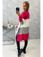 Pruhovaný sveter malinová + ružová