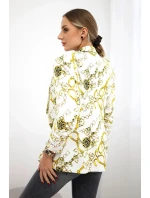 Bavlnená bunda s farebnou potlačou ecru+žltá