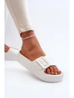 Damskie Piankowe Klapki Na Platformie Z Klamrą Big Star NN274A661 Białe