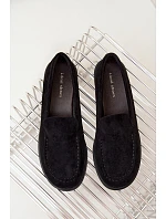 Dámske mokasíny a loafers z ekologického semišu, čierne, Laisie Dámske mokasíny a loafers z ekologického semišu, čierne, Laisie