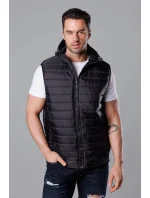 Čierna pánska vesta s kapucňou (8MY88-1)