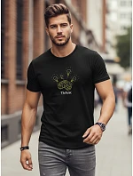 Pánske bavlnené tričko s kreatívnou potlačou čierne FashionStreet NX0149R Pánske bavlnené tričko s kreatívnou potlačou čierne FashionStreet NX0149R