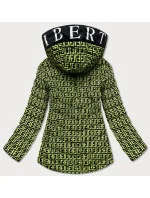 Čierno-zelená dámska vzorovaná bunda (W711)