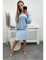 Blúzka + pruhované šaty modré