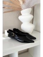 Lakované baleríny s přezkou Černé Rinalle