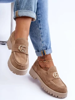 Dámské semišové polobotky s ozdobou Bežové Rosefalls