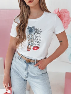 Dámske tričko s potlačou TRENDAY biele FashionStreet RY2825