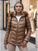 Dámska prešívaná zimná bunda s kapucňou MIRIAL hnedá FashionStreet TY4573z Dámska prešívaná zimná bunda s kapucňou MIRIAL hnedá FashionStreet TY4573z