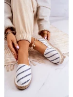 Damskie Modne Logowane Espadryle Big Star JJ274959 Białe