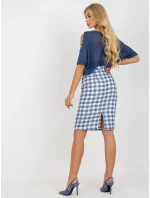 Dámska sukňa LK SD 506462.12P bielo modrá - FPrice