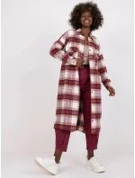 Dámska košeľa EM-KS-002/04.50P Ecru-vínová - FPrice Dámska košeľa EM-KS-002/04.50P Ecru-vínová - FPrice