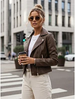 Dámska hnedá kožená bunda TY5541 - FashionStreet Dámska hnedá kožená bunda TY5541 - FashionStreet