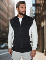 Pánska mikina na zips so stojacím golierom čierna FashionStreet BX5909 Pánska mikina na zips so stojacím golierom čierna FashionStreet BX5909