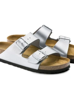 Dámske žabky Birkenstock Arizona Birko-Flor Silver regular width (1012282)