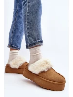 Kapcie Śniegowce Damskie Na Grubej Podeszwie Camel Starlyn