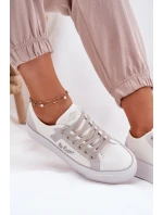 Trampki Damskie Na Platformie Lee Cooper LCW-25-31-3479L Biało-Szare