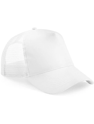 Beechfield B 640B Detská 5-panelová čiapka Trucker 53.640B biela/biela Beechfield B 640B Detská 5-panelová čiapka Trucker 53.640B biela/biela