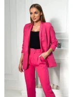 Elegantný set saka a nohavíc fuchsiovej farby
