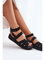 Sandały Damskie Z Rzepami Czarne Uvissa