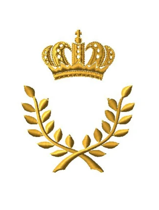 rám pre výšivku monogramu koruny a vavrínu