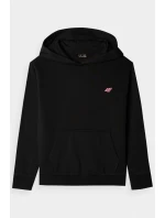 Dziewczęca Nierozpinana Bluza Z Kapturem Gładka Czarna 4F 4FJWMM00TSWSF1316-20S