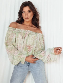 Dámska pruhovaná blúzka MORALES zelená FashionStreet RY2369