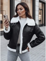 Kurtka skórzana damska z kożuchem FURBLAZE FashionStreet czarna TY4730z Kurtka skórzana damska z kożuchem FURBLAZE FashionStreet czarna TY4730z