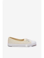 Tenisówki Trampki Damskie Z Haftem Lee Cooper LCW-25-31-3445L Beżowe