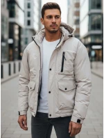 Pánska zimná bunda s kapucňou svetlo béžová FashionStreet TX5109