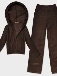 Dvojdielny pletený komplet v čokoládovej farbe - mikina a nohavice (26C8803-158)