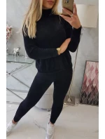 Dvojdielny sveter z alpaky čierny