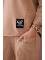 Bavlnená mikina nohavice set Ľahká ťava Bavlnená mikina nohavice set Ľahká ťava