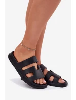 Piankowe Klapki Damskie Czarne Dimelle