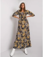 Šaty DHJ SK 13965 1.61P čierna a žltá