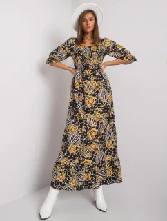 Šaty DHJ SK 13965 1.61P čierna a žltá