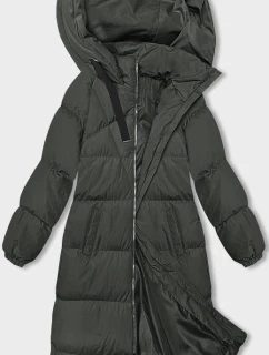 Dámska dlhá hrubá vojenská bunda s kapucňou (5M3163-136)