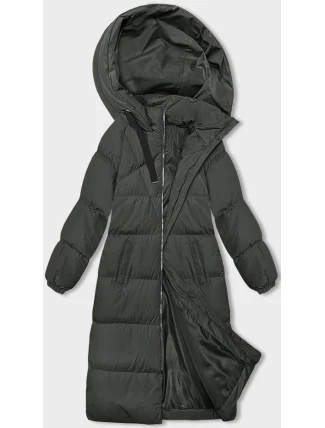 Dámska dlhá hrubá vojenská bunda s kapucňou (5M3163-136)