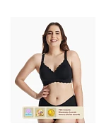 MOMCOZY YN46 bezšvová dojčiaca podprsenka Floral Support, čierna, veľkosť S