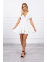 Šaty s obálkovým výstrihom ecru